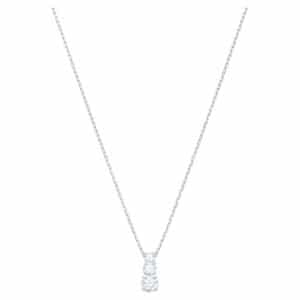 Stilla Attract pendant Round cut, White, Rhodium plated