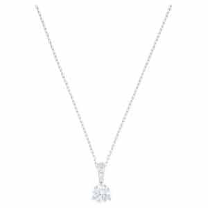 Stilla pendant Round cut, White, Rhodium plated