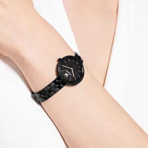 Cosmopolitan watch Swiss Made, Metal bracelet, Black, Black finish