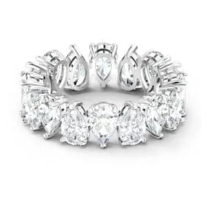 Matrix Vittore ring Drop cut, White, Rhodium plated