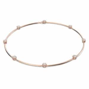 Constella necklace Round cut, White, Rose gold-tone plated