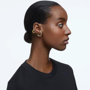 Dextera ear cuff Single, Set, White, Gold-tone plated