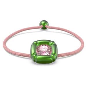 Dulcis bracelet Cushion cut crystals, Green