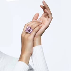 Lucent cocktail ring Octagon cut, Pink