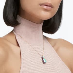 Orbita necklace Octagon cut crystal, Multicolored, Gold-tone plated
