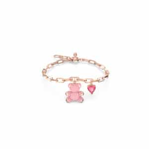 Teddy bracelet Pink, Rose gold-tone plated