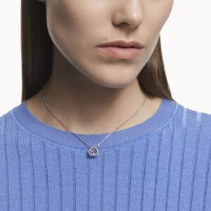 Millenia necklace Blue, Rhodium plated