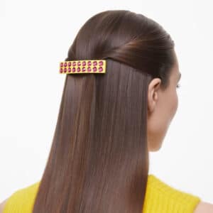 Hair clip Pink, Gold-tone plated