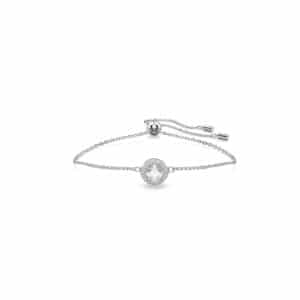Constella bracelet Round cut, Pavé, White, Rhodium plated