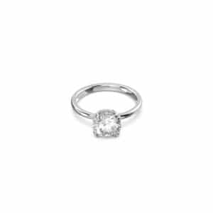 Stilla cocktail ring Round cut, White, Rhodium plated