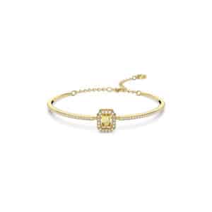 Millenia bangle Octagon cut, Yellow, Gold-tone plated