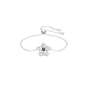 Stella bracelet Star, Blue, Rhodium plated