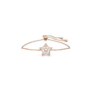Stella bracelet Kite cut, Star, White, Rose gold-tone plated