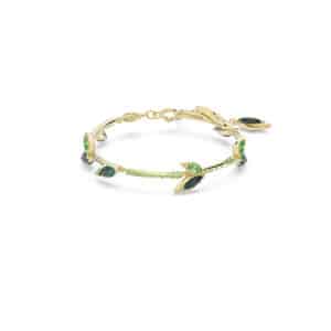 Dellium bracelet Bamboo, Green, Gold-tone plated