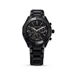 Watch Swiss Made, Metal bracelet, Black, Black finish