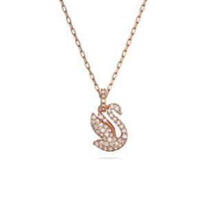 Swarovski Iconic Swan pendant Swan, Small, White, Rose gold-tone plated