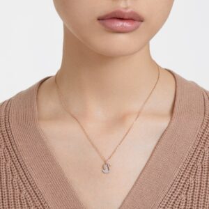 Swarovski Iconic Swan pendant Swan, Small, White, Rose gold-tone plated