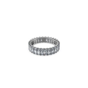Matrix ring Baguette cut, Gray, Ruthenium plated