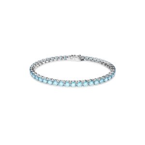 Matrix Tennis bracelet,Round cut, Blue, Rhodium plated