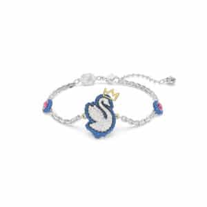 Pop Swan bracelet Swan, Blue, Rhodium plated
