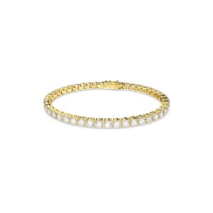Matrix Tennis, bracelet, Round cut, White, Gold-tone plated