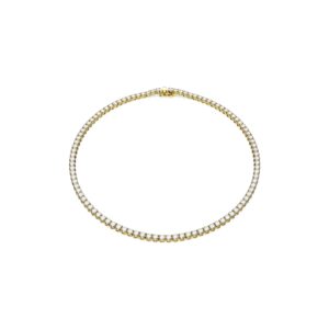 Matrix Tennis, necklace, Round cut, White, Gold-tone plated