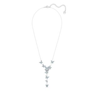 Lilia Y necklace Butterfly, Blue, Rhodium plated