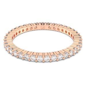 Vittore ring Round cut, White, Rose gold-tone plated