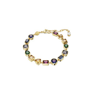 Imber Tennis bracelet Mixed cuts, Multicolored, Gold-tone plated
