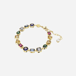 Stilla bracelet, Mixed cuts, Multicolored, Gold-tone plated