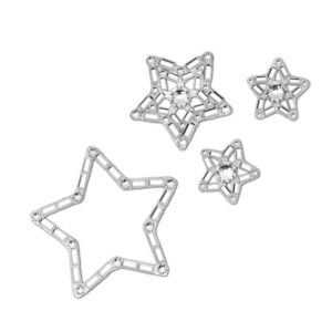Body jewel, Set (4), Star, White
