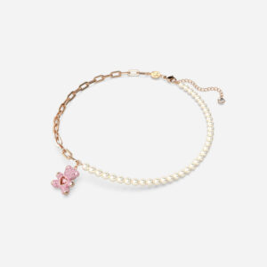 Teddy pendant, Bear, Pink, Rose gold-tone plated