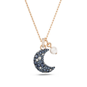 Sublima pendant Crystal pearl, Moon, Multicolored, Rose gold-tone plated