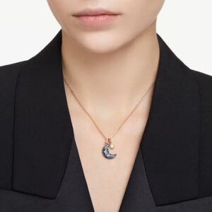 Sublima pendant Crystal pearl, Moon, Multicolored, Rose gold-tone plated