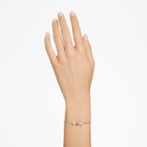Mesmera bracelet, Mixed cuts, Pink, Rhodium plated
