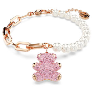 Teddy bracelet, Bear, Pink, Rose gold-tone plated