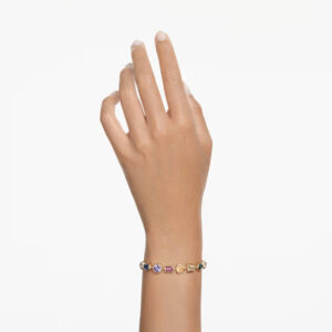 Imber Tennis bracelet Mixed cuts, Multicolored, Gold-tone plated