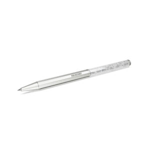 Crystalline ballpoint pen Octagon shape, White, White lacquered