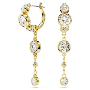 Imber drop earrings Round cut, White, Mixed metal finish