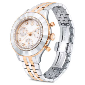 Octea Chrono watch Swiss Made, Metal bracelet, Rose gold tone, Mixed metal finish