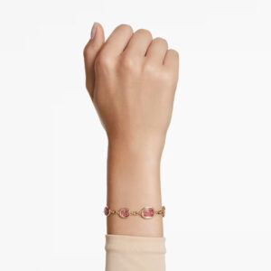 Imber bracelet Octagon cut, Pink, Gold-tone plated