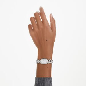 Dextera Chain watch, Swiss Made, Crystal bracelet, Silver tone, Stainless Steel