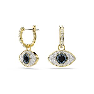 Symbolica drop earrings, Evil eye, Blue, Gold-tone plated