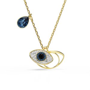 Symbolica pendant, Evil eye, Blue, Gold-tone plated