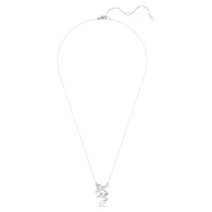 Hyperbola pendant, Mixed cuts, White, Rhodium plated