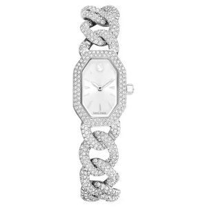 Dextera Chain watch, Swiss Made, Crystal bracelet, Silver tone, Stainless Steel