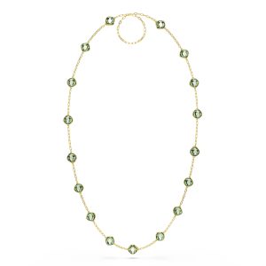 Chroma strandage, Octagon cut, Green, Gold-tone plated