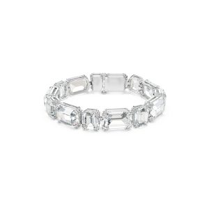 Millenia Tennis bracelet, Octagon cut, White, Rhodium plated