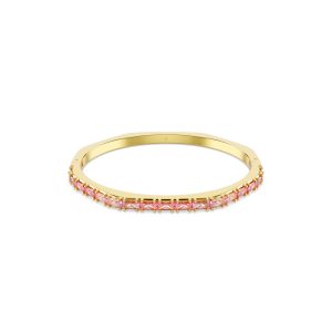 Matrix bangle, Baguette cut, Pink, Gold-tone plated