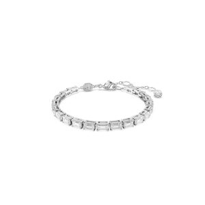 Matrix Tennis bracelet, Baguette cut, White, Rhodium plated